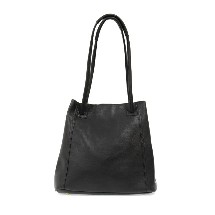Joy Susan Accessories Vegan Leather Polyurethane Black Josie Adjustable Tote Handbag