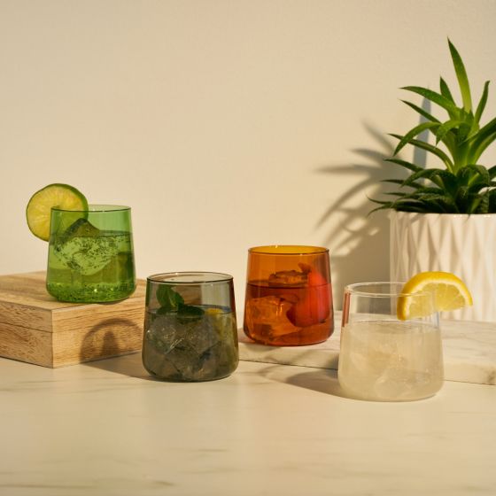 Aurora Cocktail Tumblers Colored Wine Glass Set Lifestyle