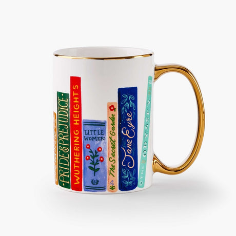 Book Club Gold Foil Illustrations Mug by Rifle Paper Company