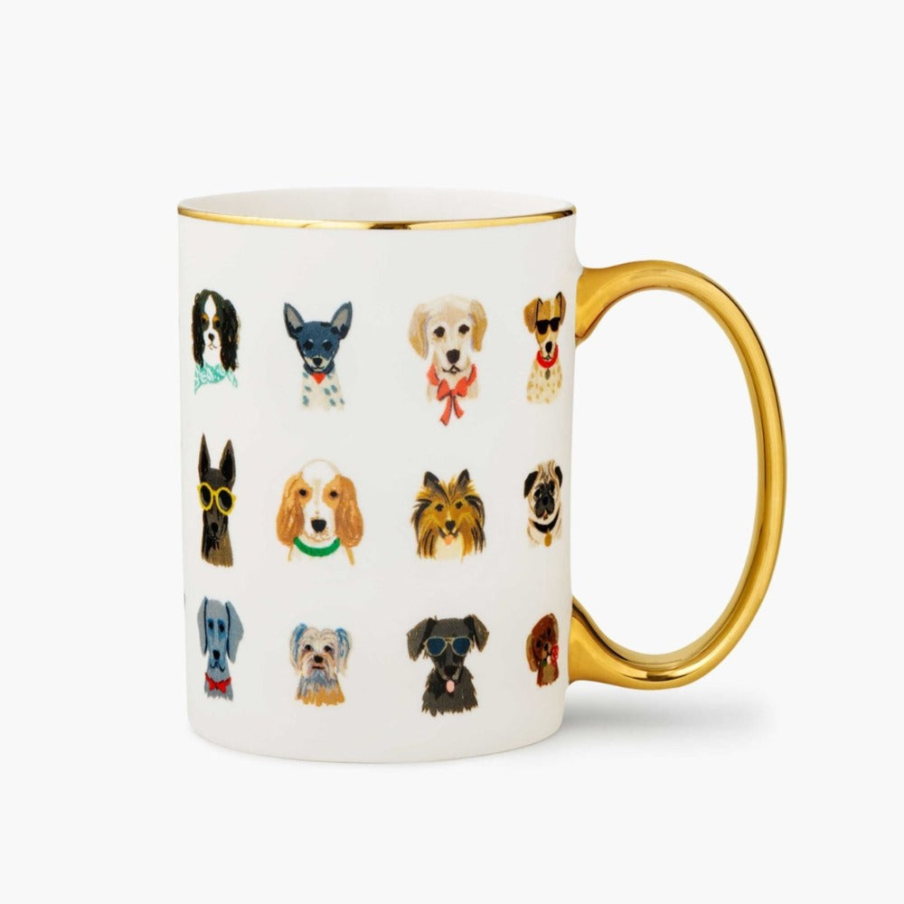 Hot Dogs Gold Foil and Floral Illustrations Mug by Rifle Paper Company