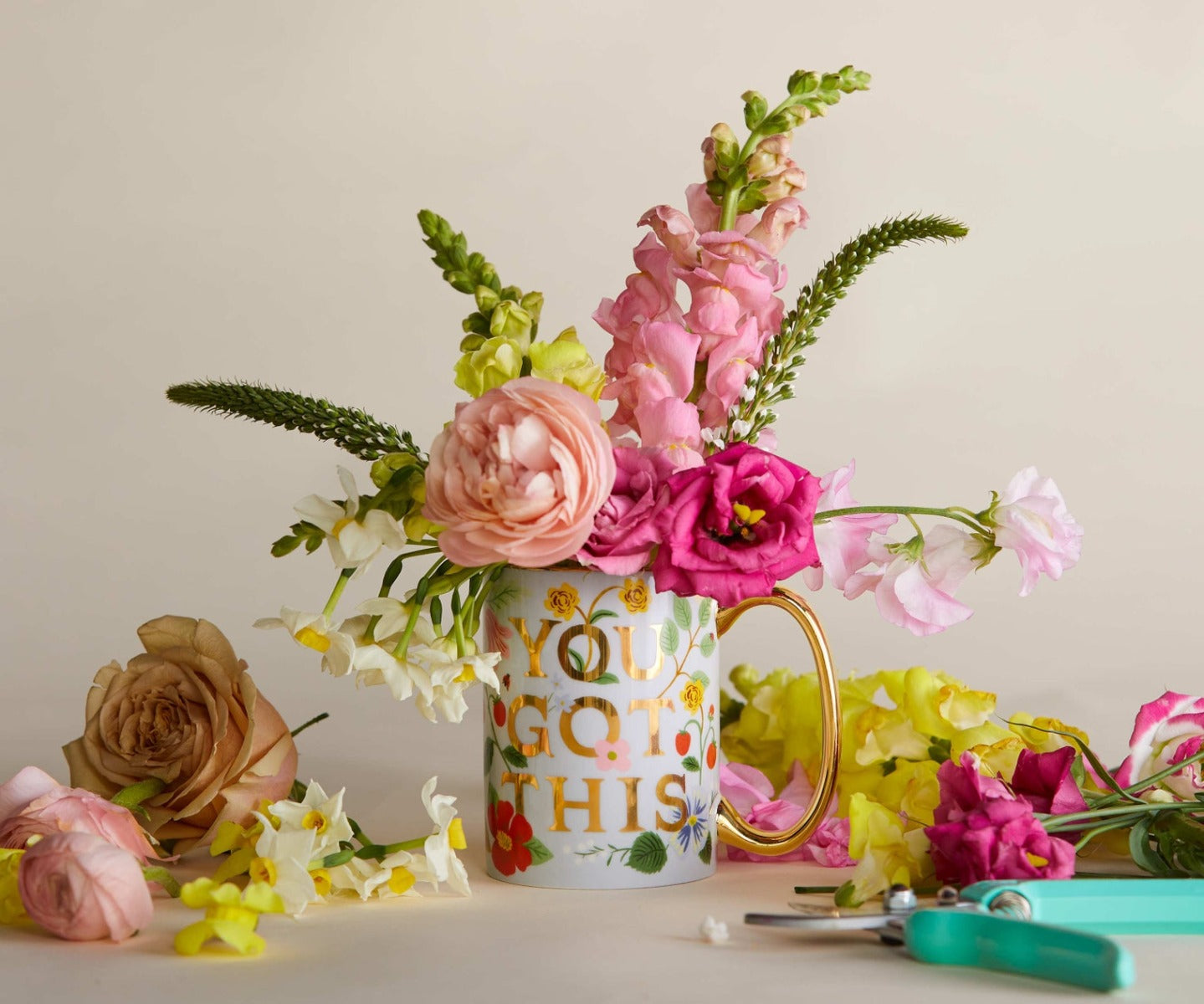 You Got This Porcelain Gold Mug Lifestyle Flowers