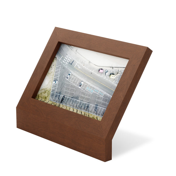 Podium Picture Display - 4x6, Light Walnut