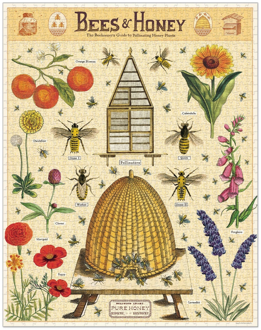 1000-Piece Vintage-Style Puzzle – Bees & Honey