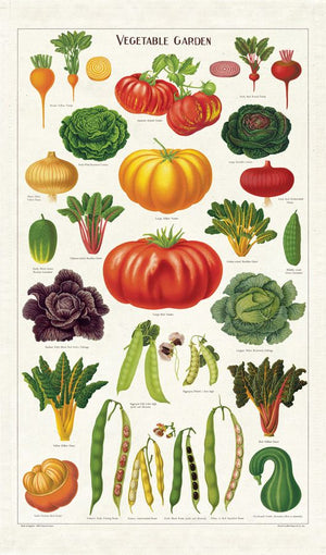 Vintage-Style Tea Towel - Vegetable Garden