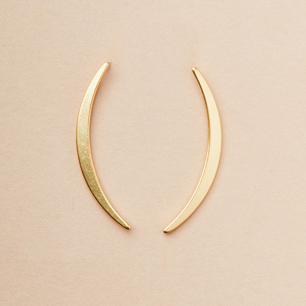 Refined Earring Collection - Gibbous Slice Stud (Gold Vermeil)
