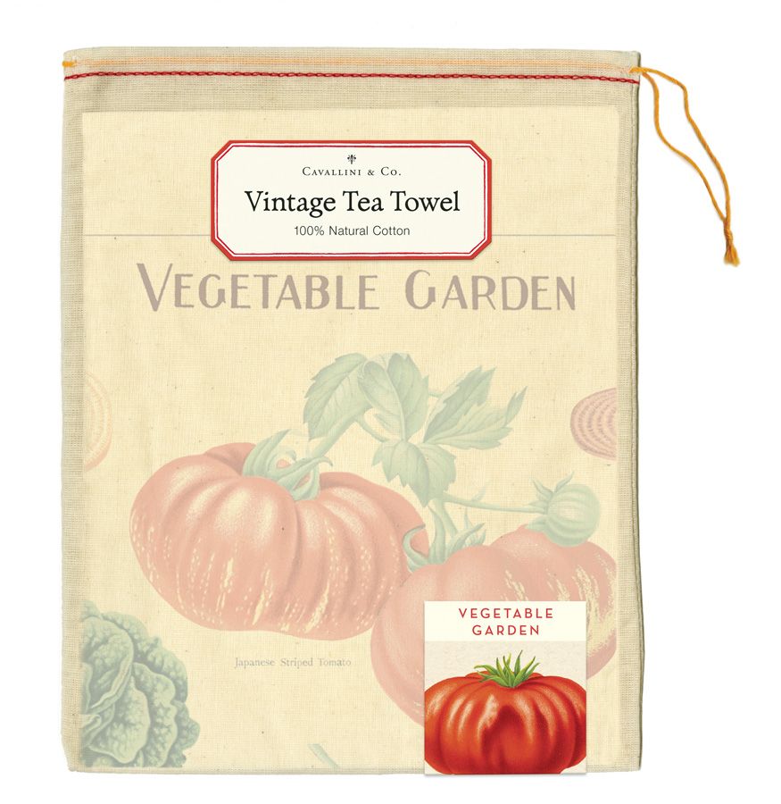 Vintage-Style Tea Towel - Vegetable Garden