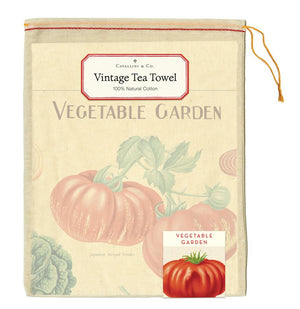 Vintage-Style Tea Towel - Vegetable Garden