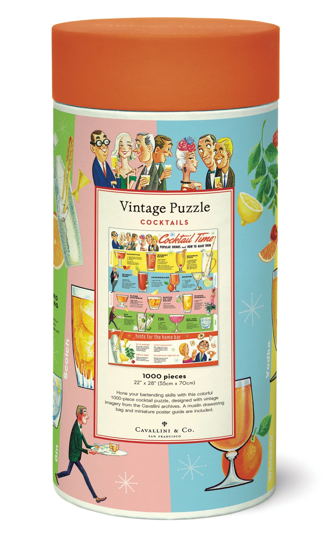 1000-Piece Vintage-Style Puzzle – Cocktail Time