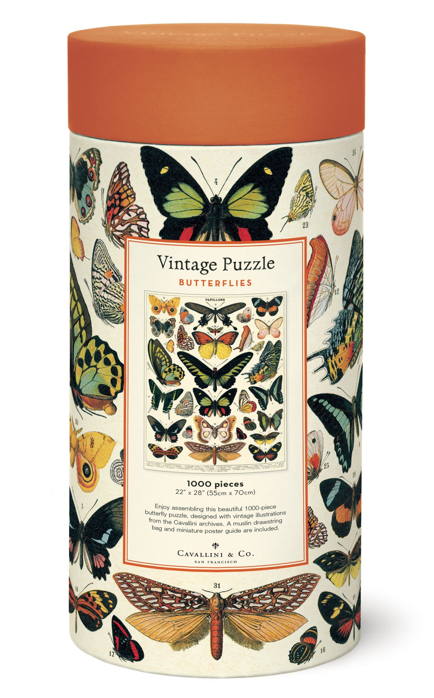 1000-Piece Vintage-Style Puzzle – Butterflies