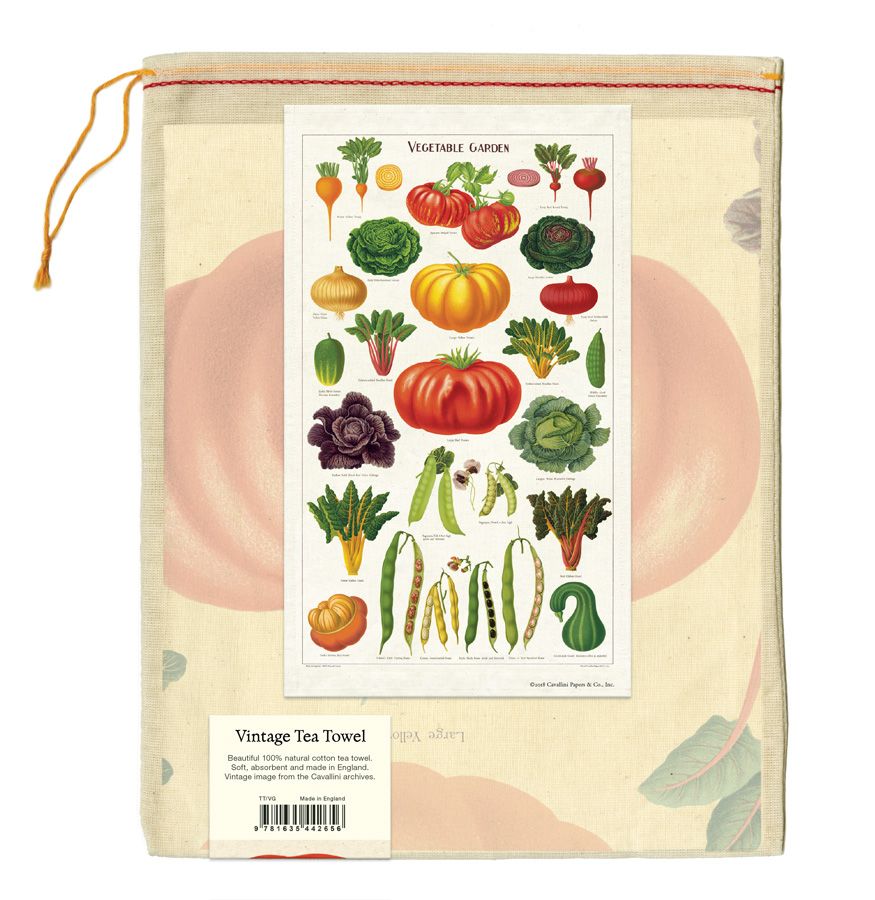 Vintage-Style Tea Towel - Vegetable Garden