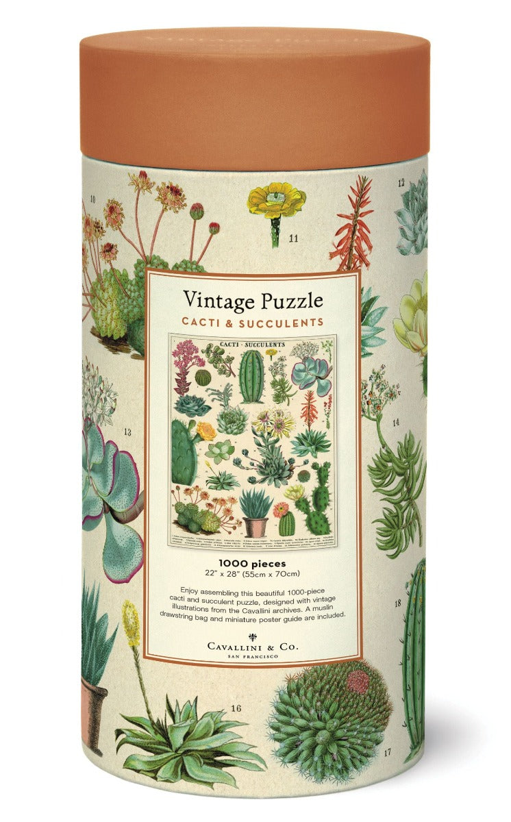 1000-Piece Vintage-Style Puzzle – Cacti & Succulents
