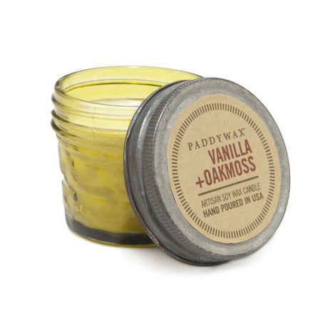 Paddywax Candle Co Relish jar 3 oz Candle Vanilla + Oakmoss Artisan Soy Wax Candle