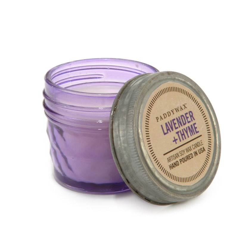 Paddywax Candle Co Relish jar 3 oz Candle Lavender + Thyme Artisan Soy Wax Candle