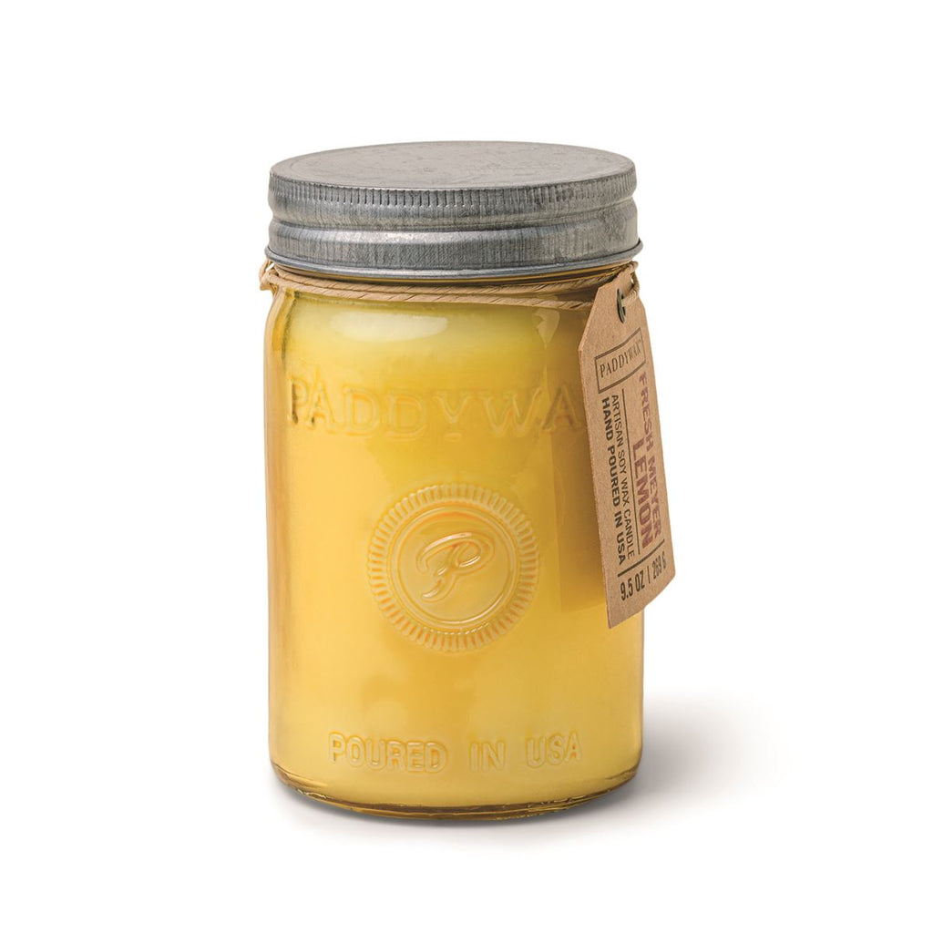 Paddywax Candle Co Relish jar 9.5 oz Candle Fresh Meyer Lemon Artisan Soy Wax Candle