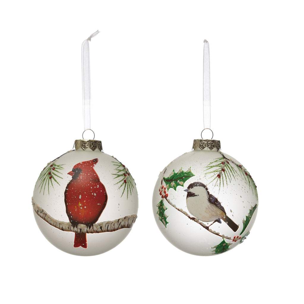 Holiday Winter Bird Ornament in Two Styles
