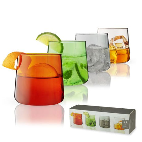 Aurora Cocktail Tumblers Colored Wine Glass Set